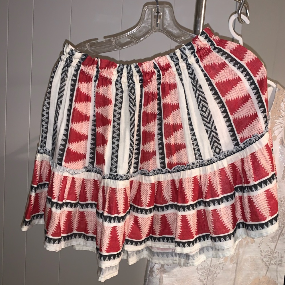 Elan Red Aztec Ruffle Skirt - Picture 2 of 3